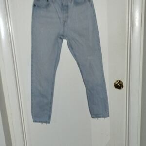 Levi’s 501 Skinny Jeans – Light Wash, Distressed, 100% Cotton (27x28)